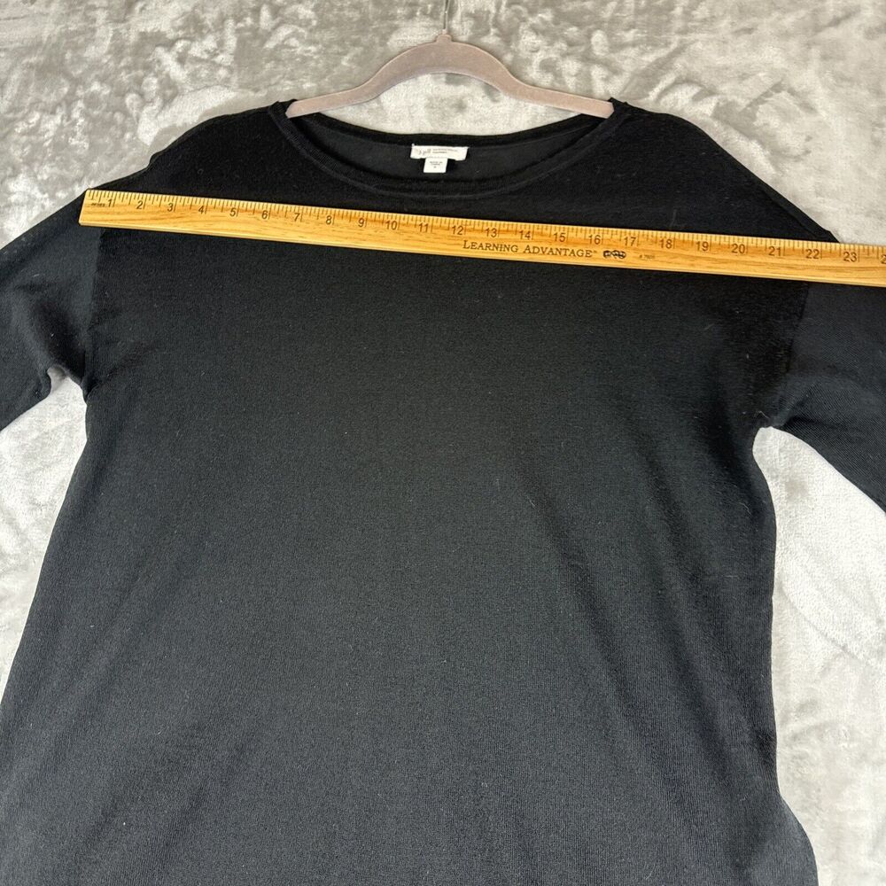 J. Jill 100% Merino Wool Sweater Womens Small Black Crew Neck Lightweight (1009) - Picture 7 of 10